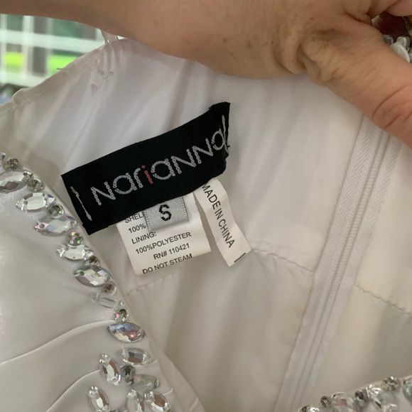 Narianna White Prom Dress with Silver Accents - Picture 2 of 3